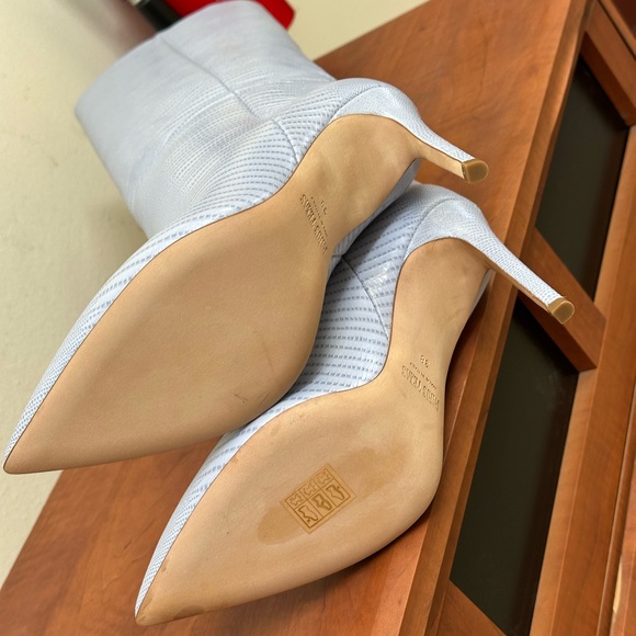 New PARIS TEXAS Snakeskin Effect Leather Boots Denim 38 they run small - Picture 11 of 12